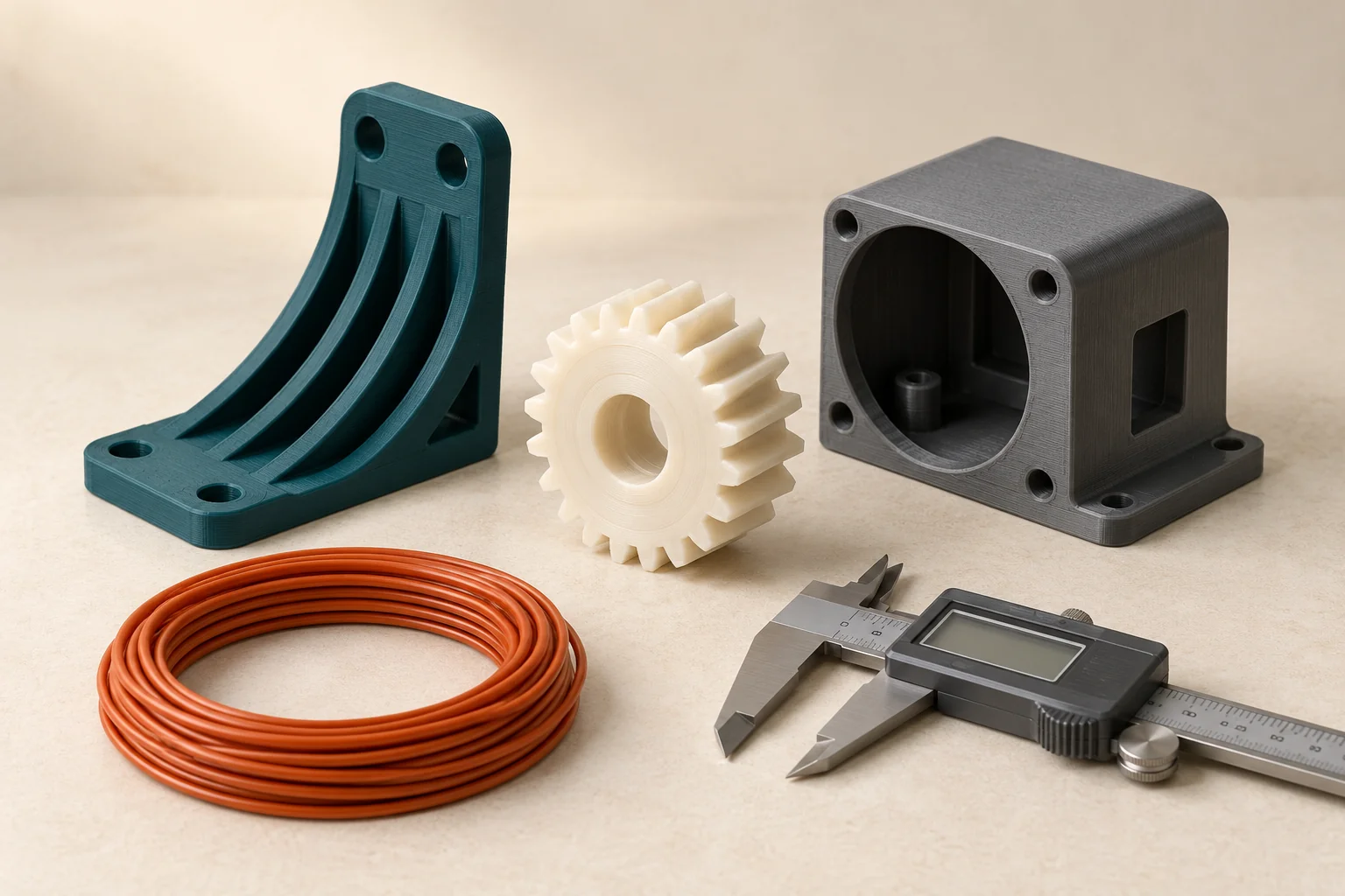 Concept scene of a custom 3D printed part and the tools used to plan it