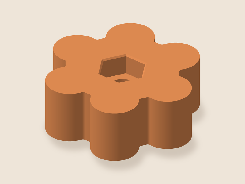 Hex-nut hand knob