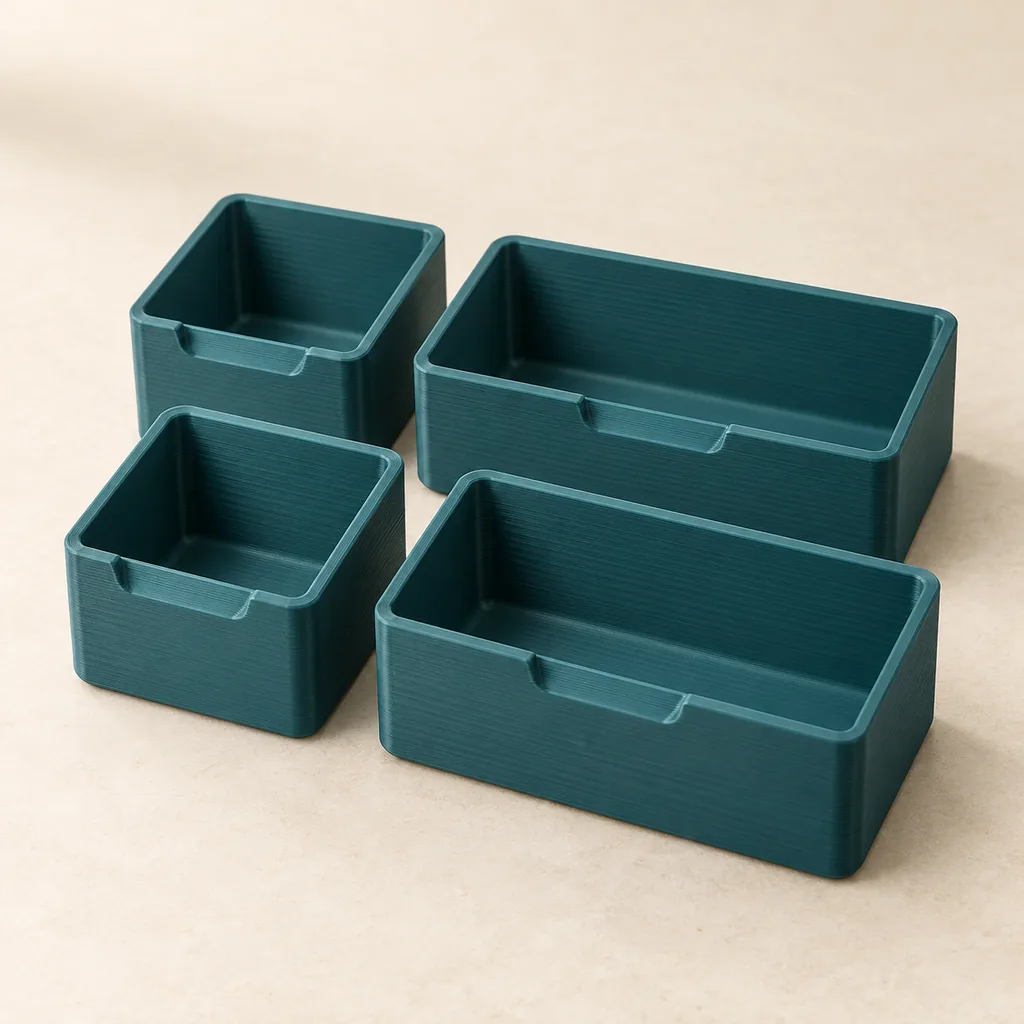 AI-generated product concept of Gridfinity-compatible Bin Kit — Compact